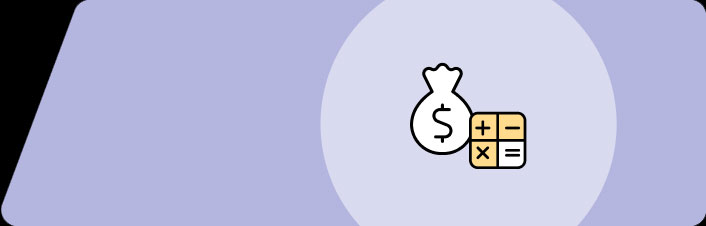 bag of money and calculator