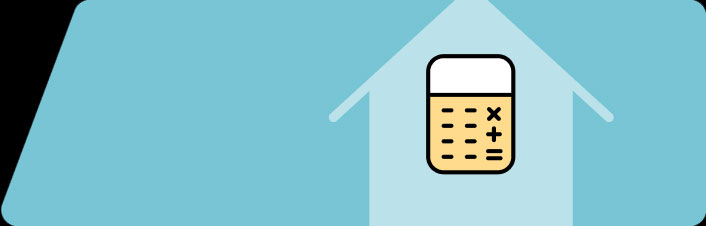 Icon of house with calculator on top