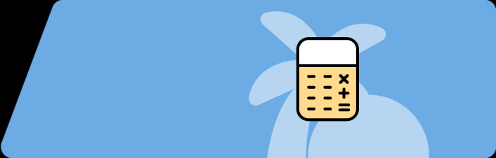 palm tree with a calculator