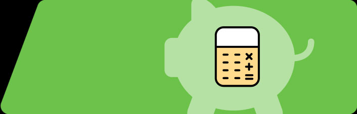 Piggy Bank with a calculator