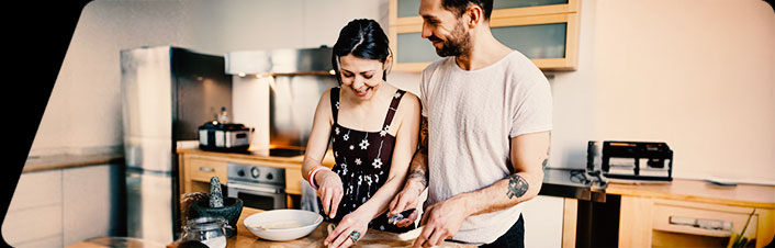 Couple cooking