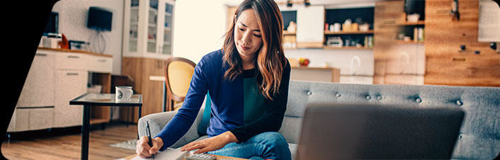 Person working on finances