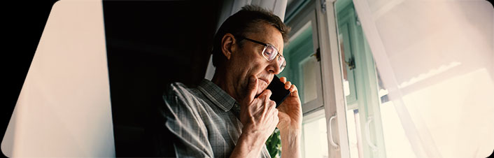 Image of a man on a phone call